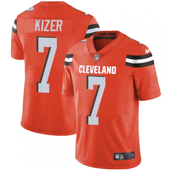 Youth Nike Cleveland Browns 7 DeShone Kizer Orange Alternate Vapor Untouchable Limited Player NFL Jersey