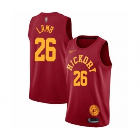 Women's Indiana Pacers 26 Jeremy Lamb Swingman Red Hardwood Classics Basketball Jersey