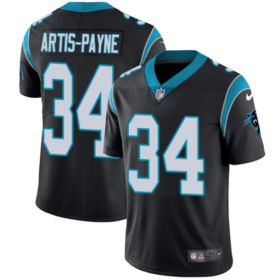 Men's Nike Carolina Panthers 34 Cameron Artis-Payne Black Team Color Vapor Untouchable Limited Player NFL Jersey