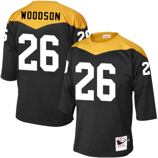 Men's Mitchell and Ness Pittsburgh Steelers 26 Rod Woodson Elite Black 1967 Home Throwback NFL Jersey