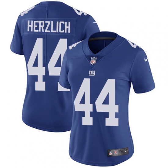 Women's Nike New York Giants 44 Mark Herzlich Elite Royal Blue Team Color NFL Jersey