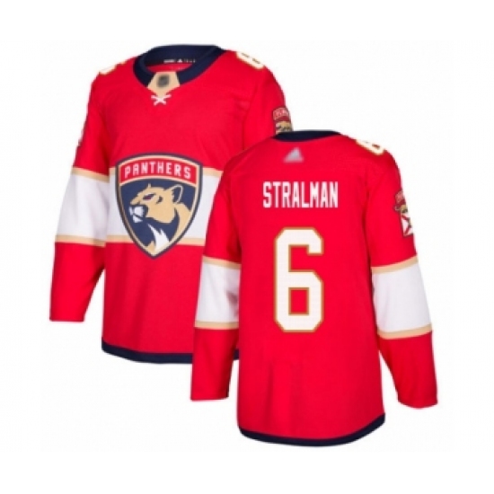 Men's Florida Panthers 6 Anton Stralman Authentic Red Home Hockey Jersey