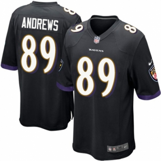 Men's Nike Baltimore Ravens 89 Mark Andrews Game Black Alternate NFL Jersey