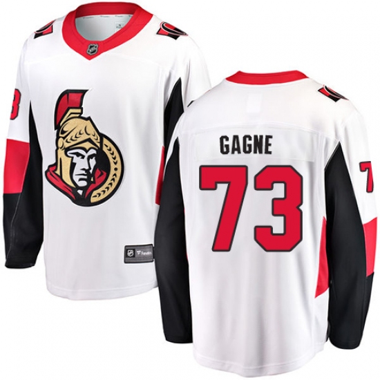 Men's Ottawa Senators 73 Gabriel Gagne Fanatics Branded White Away Breakaway NHL Jersey