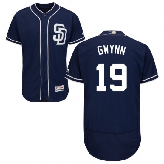 Men's Majestic San Diego Padres 19 Tony Gwynn Navy Blue Alternate Flex Base Authentic Collection MLB Jersey