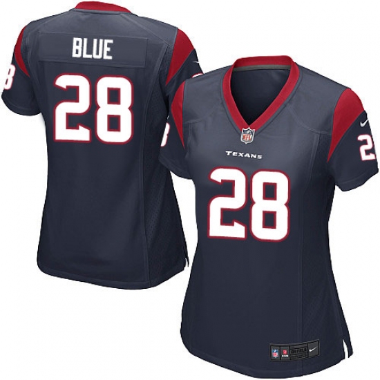 Women's Nike Houston Texans 28 Alfred Blue Game Navy Blue Team Color NFL Jersey