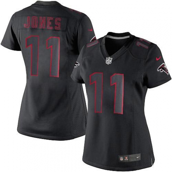 Women's Nike Atlanta Falcons 11 Julio Jones Limited Black Impact NFL Jersey