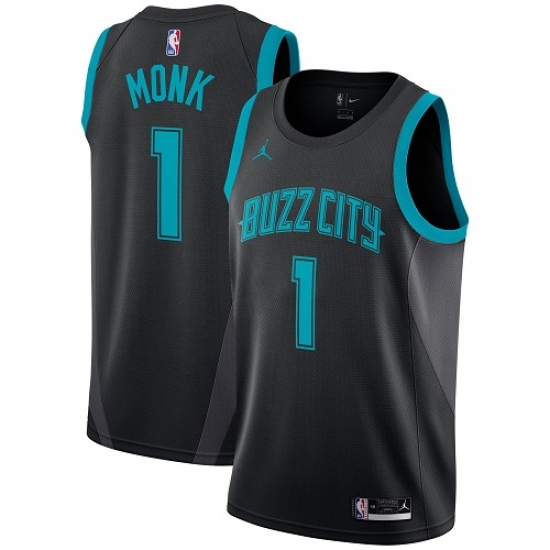 Youth Nike Jordan Charlotte Hornets 1 Malik Monk Swingman Black NBA Jersey - 2018 19 City Edition