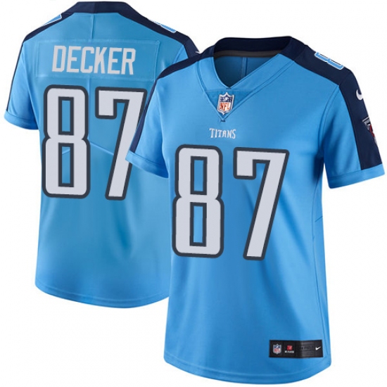 Women's Nike Tennessee Titans 87 Eric Decker Light Blue Team Color Vapor Untouchable Limited Player NFL Jersey