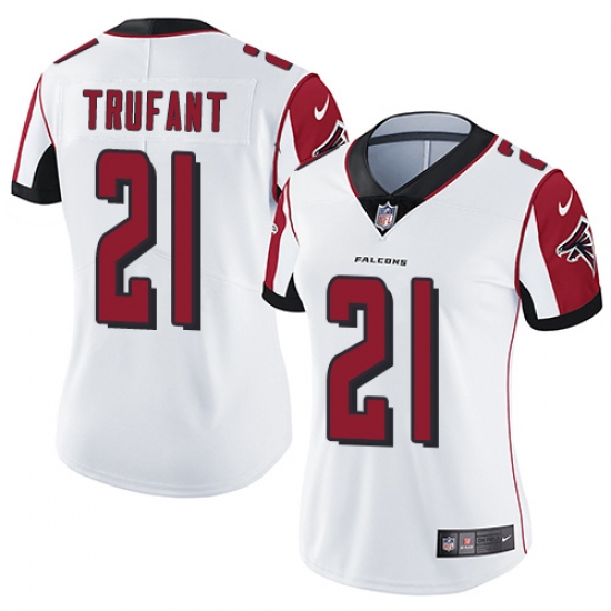 Women's Nike Atlanta Falcons 21 Desmond Trufant White Vapor Untouchable Limited Player NFL Jersey
