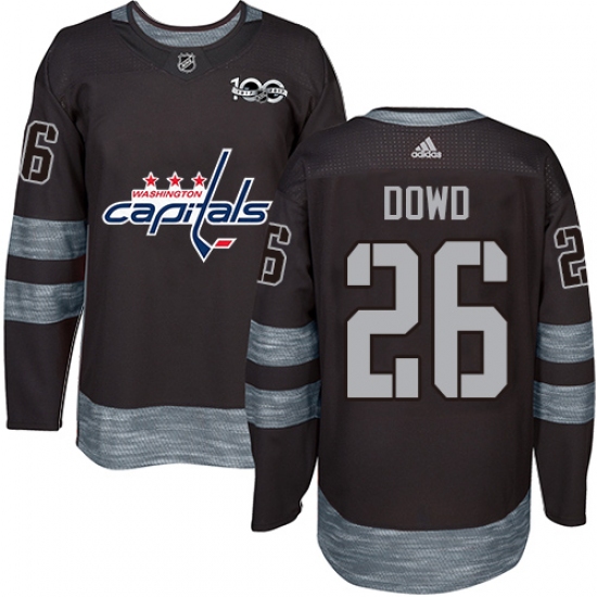 Men's Adidas Washington Capitals 26 Nic Dowd Authentic Black 1917-2017 100th Anniversary NHL Jersey