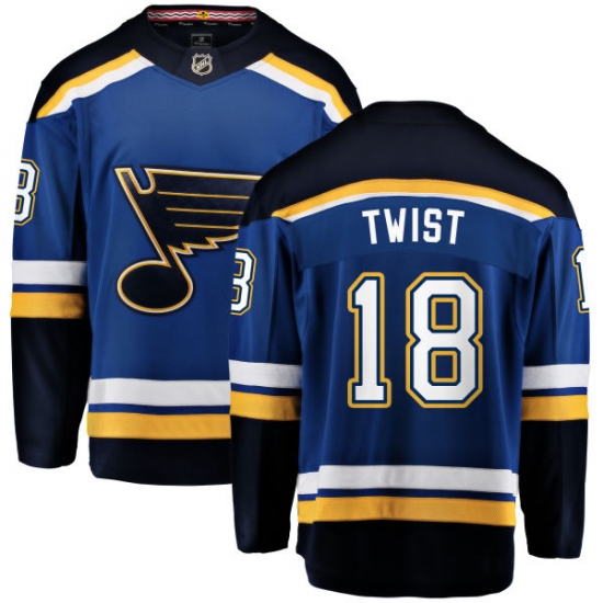 Men's St. Louis Blues 18 Tony Twist Fanatics Branded Royal Blue Home Breakaway NHL Jersey