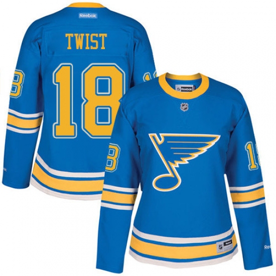 Women's Reebok St. Louis Blues 18 Tony Twist Authentic Blue 2017 Winter Classic NHL Jersey