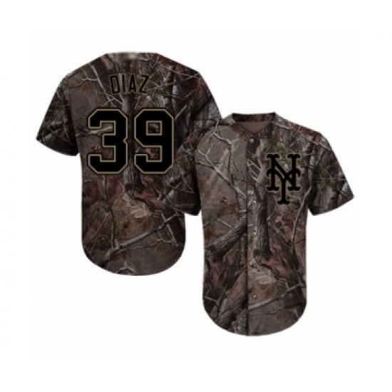 Youth New York Mets 39 Edwin Diaz Authentic Camo Realtree Collection Flex Base Baseball Jerseysey