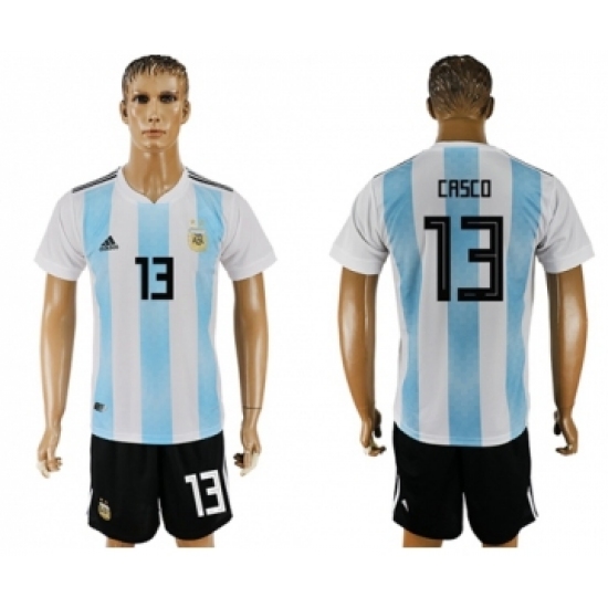 Argentina 13 Casco Home Soccer Country Jersey