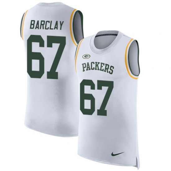 Men's Nike Green Bay Packers 67 Don Barclay Limited White Rush Player Name & Number Tank Top NFL Jersey