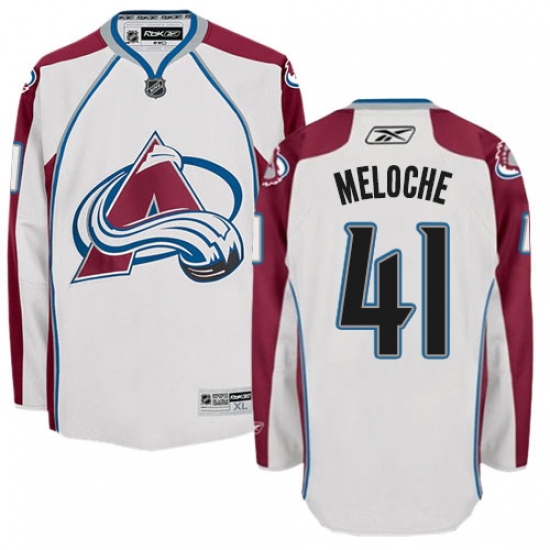 Men's Reebok Colorado Avalanche 41 Nicolas Meloche Authentic White Away NHL Jersey