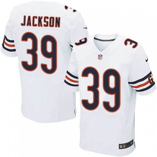 Men's Nike Chicago Bears 39 Eddie Jackson Elite White NFL Jersey