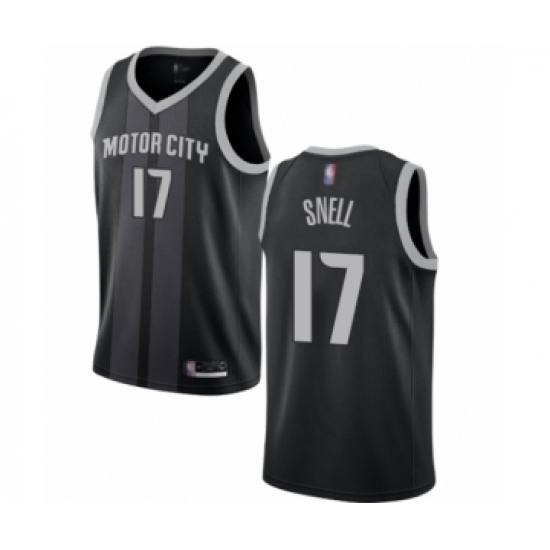 Women's Detroit Pistons 17 Tony Snell Swingman Black Basketball Jersey - City Edition