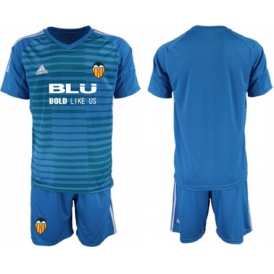 Valencia Blank Blue Goalkeeper Soccer Club Jersey