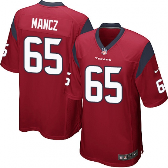 Men's Nike Houston Texans 65 Greg Mancz Game Red Alternate NFL Jersey