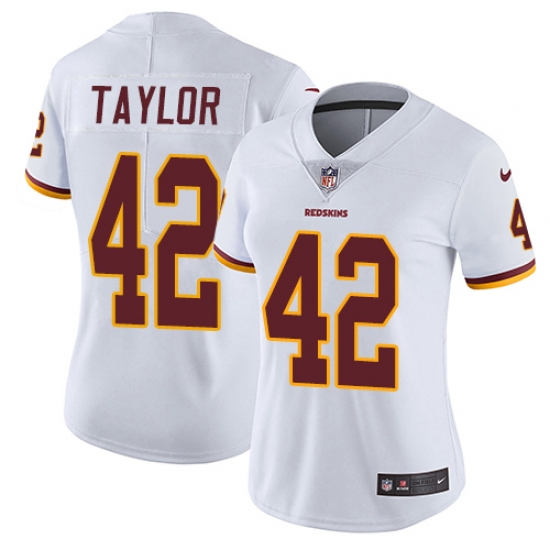 Women's Nike Washington Redskins 42 Charley Taylor White Vapor Untouchable Limited Player NFL Jersey