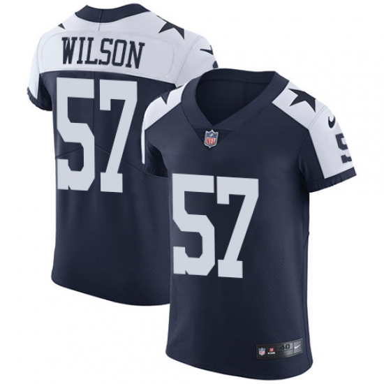 Men's Nike Dallas Cowboys 57 Damien Wilson Navy Blue Alternate Vapor Untouchable Elite Player NFL Jersey