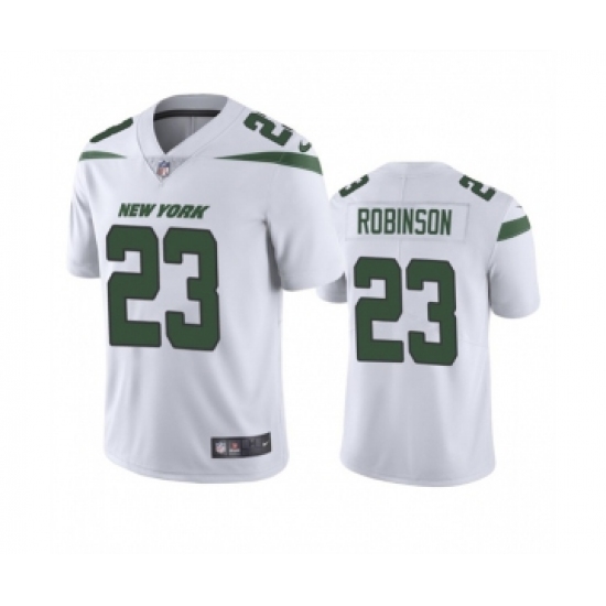 Men's New York Jets 23 James Robinson White Vapor Untouchable Limited Stitched Jersey