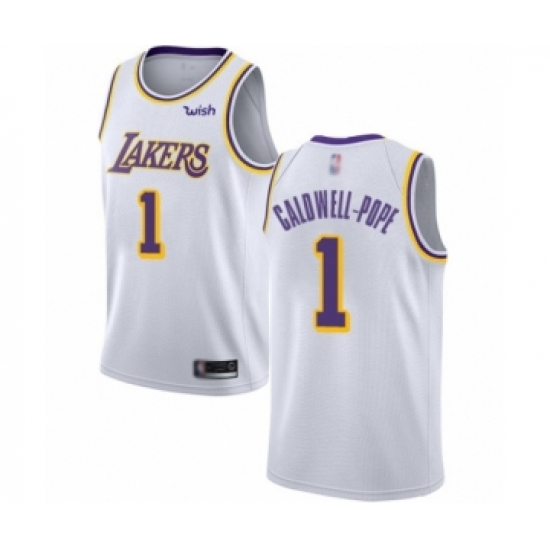 Youth Los Angeles Lakers 1 Kentavious Caldwell-Pope Swingman White Basketball Jerseys - Association Edition