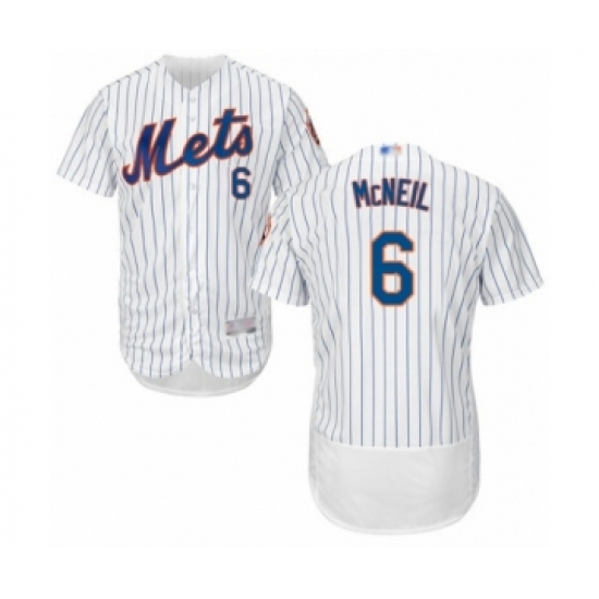 Men's New York Mets 6 Jeff McNeil White Home Flex Base Authentic Collection Baseball Jersey