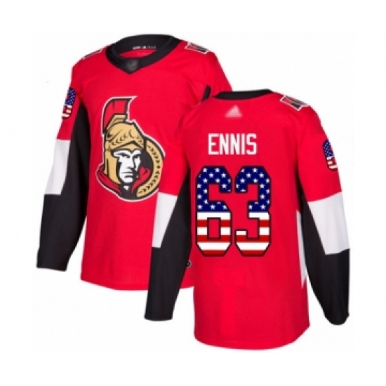 Youth Ottawa Senators 63 Tyler Ennis Authentic Red USA Flag Fashion Hockey Jersey