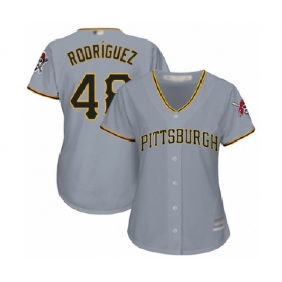 Women's Pittsburgh Pirates 48 Richard Rodriguez Authentic Grey Road Cool Base Baseball Player Jersey