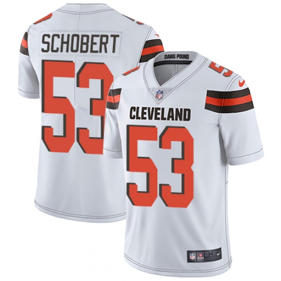 Men's Nike Cleveland Browns 53 Joe Schobert White Vapor Untouchable Limited Player NFL Jersey