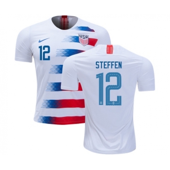 USA 12 Steffen Home Kid Soccer Country Jersey