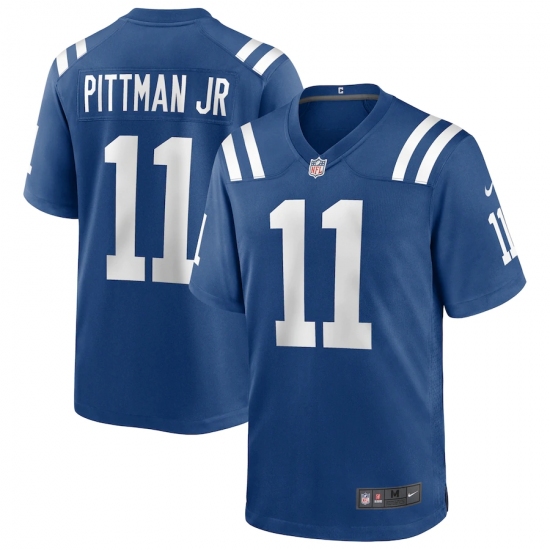 Men's Indianapolis Colts 11 Michael Pittman Jr. Nike Royal 2020 NFL Draft Game Jersey