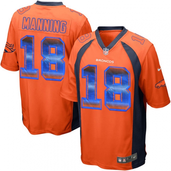 Youth Nike Denver Broncos 18 Peyton Manning Limited Orange Strobe NFL Jersey