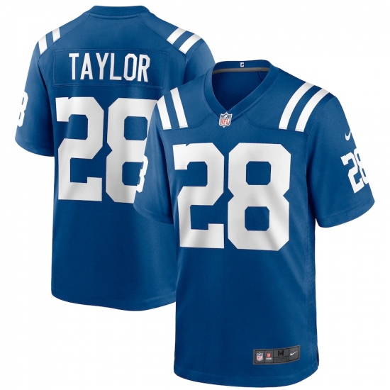 Men's Indianapolis Colts 28 Jonathan Taylor Blue Nike Royal Limited Jersey