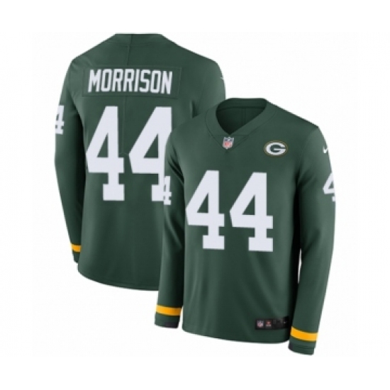 Men's Nike Green Bay Packers 44 Antonio Morrison Limited Green Therma Long Sleeve NFL Jersey
