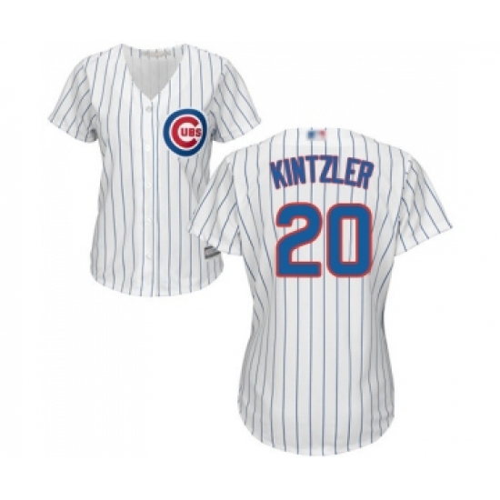 Women's Chicago Cubs 20 Brandon Kintzler Authentic White Home Cool Base Baseball Jersey