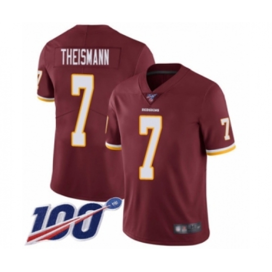 Youth Washington Redskins 7 Joe Theismann Burgundy Red Team Color Vapor Untouchable Limited Player 100th Season Football Jersey