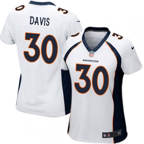 Women's Nike Denver Broncos 30 Terrell Davis Game White NFL Jersey