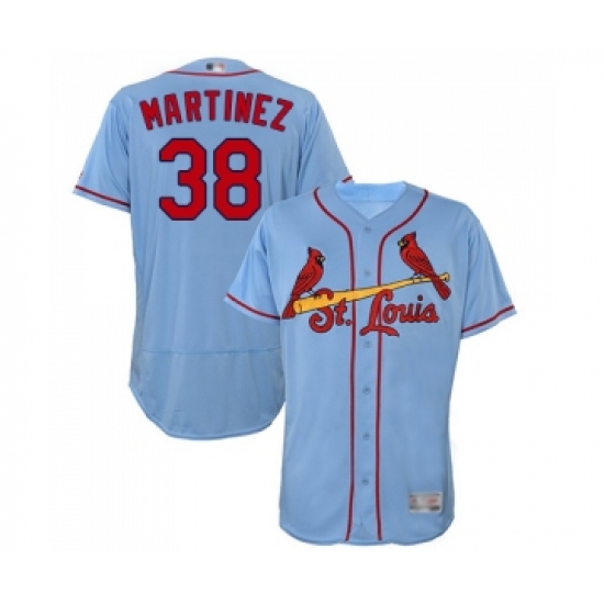 Men's St. Louis Cardinals 38 Jose Martinez Light Blue Alternate Flex Base Authentic Collection Baseball Jersey