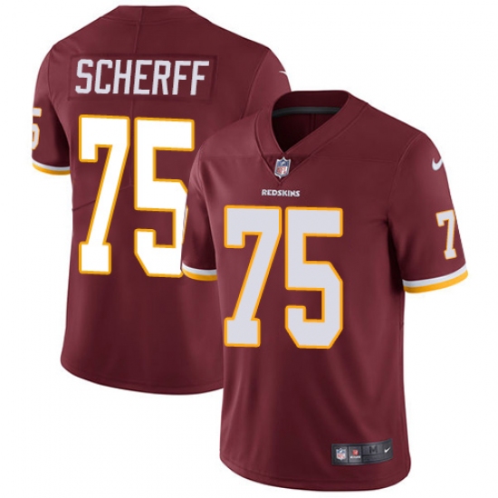 Youth Nike Washington Redskins 75 Brandon Scherff Elite Burgundy Red Team Color NFL Jersey