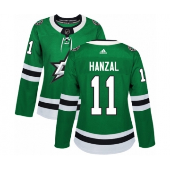 Women's Adidas Dallas Stars 11 Martin Hanzal Premier Green Home NHL Jersey