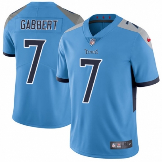 Men's Nike Tennessee Titans 7 Blaine Gabbert Light Blue Alternate Vapor Untouchable Limited Player NFL Jersey