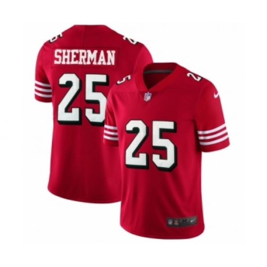 Men's San Francisco 49ers 25 Richard Sherman Limited Red Rush Vapor Untouchable Football Jerseys