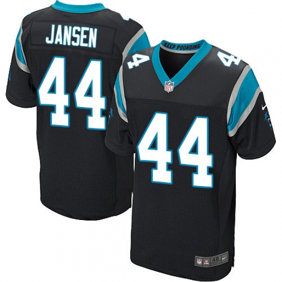 Men's Nike Carolina Panthers 44 J.J. Jansen Elite Black Team Color NFL Jersey