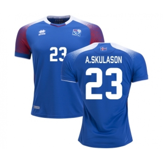 Iceland 23 A.SKULASON Home Soccer Country Jersey