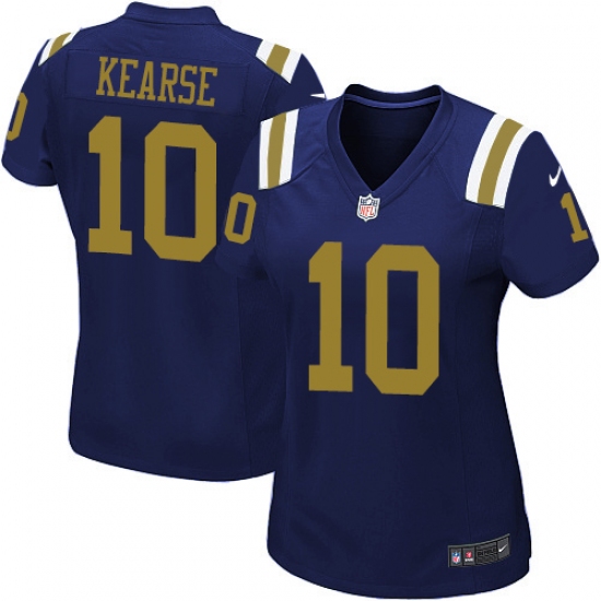 Women's Nike New York Jets 10 Jermaine Kearse Elite Navy Blue Alternate NFL Jersey