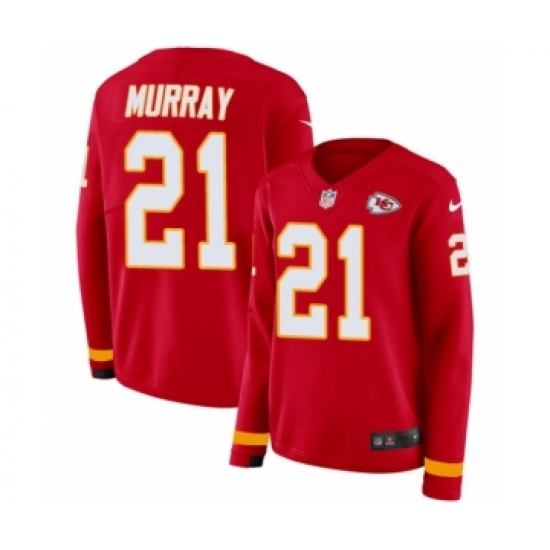 Women's Nike Kansas City Chiefs 21 Eric Murray Limited Red Therma Long Sleeve NFL Jersey